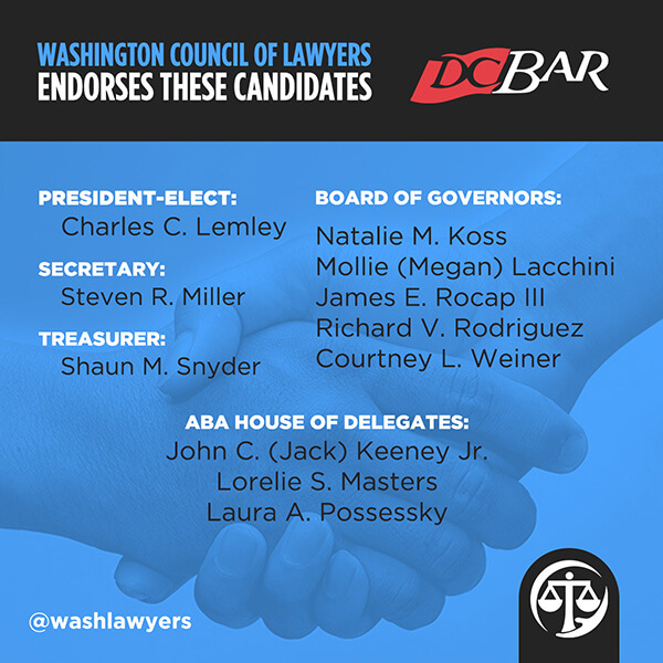 D.C. Bar Endorsements – Washington Council of Lawyers