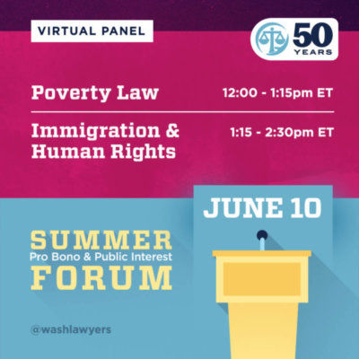 Graphic: Poverty Law & Immigration & Human Rights Panels