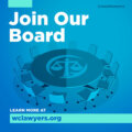 Graphic: Join our board with a round table and chairs below.