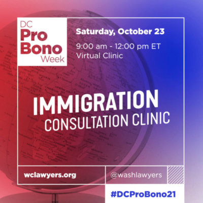 Graphic: Pro Bono Week 2021 Immigration Consultation Clinic