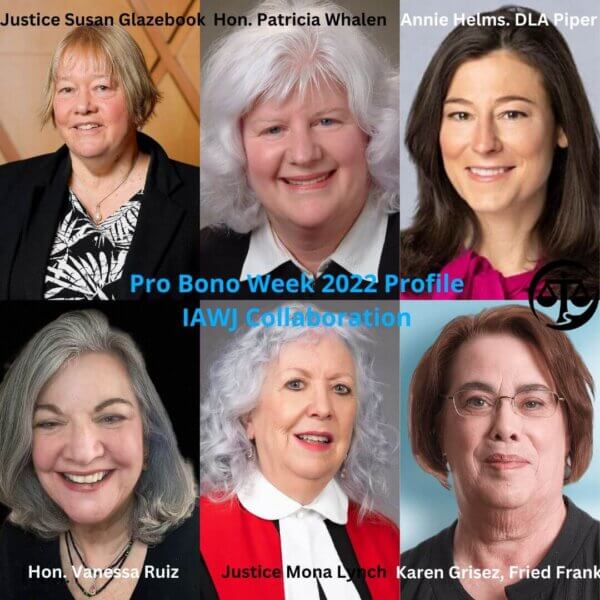 Photo: Collage top right clockwise, Justice Glazebook, Judge Whalen, Annie Helms, Karen Grisez, Justice Lynch, Judge Ruiz