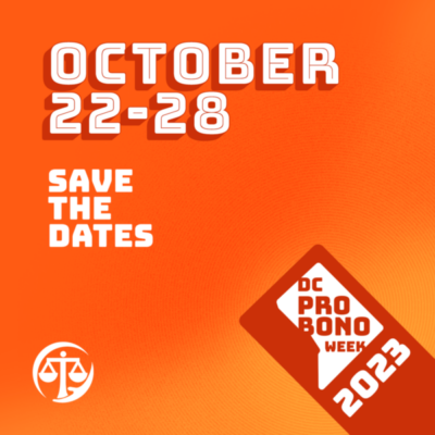 Graphic: Save The Dates DC Pro Bono Week 2023