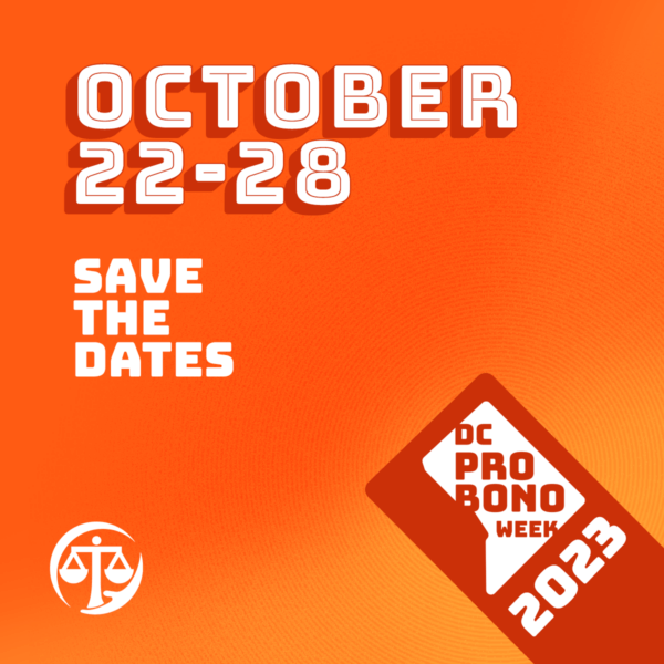 Graphic: Save the Dates DC Pro Bono Week 2023