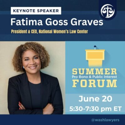 Graphic: 2024 Summer Forum Keynote With Picture Of Fatima Goss Graves