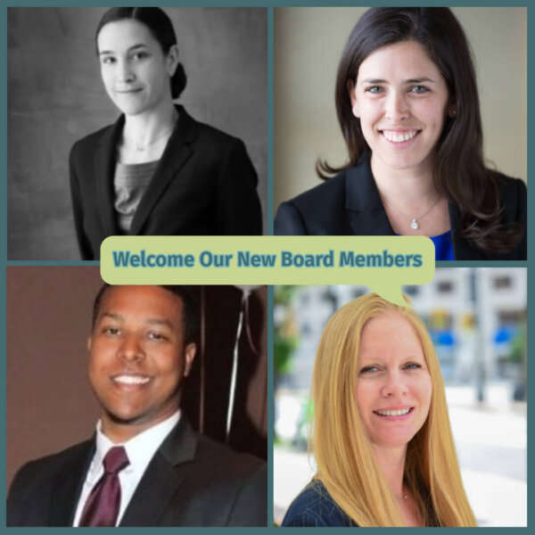 Graphic: New Board Member Headshots collage from top left to bottom left Laurie Ball Cooper Danielle Rowan Bryan Concepcion and Stephanie Troyer