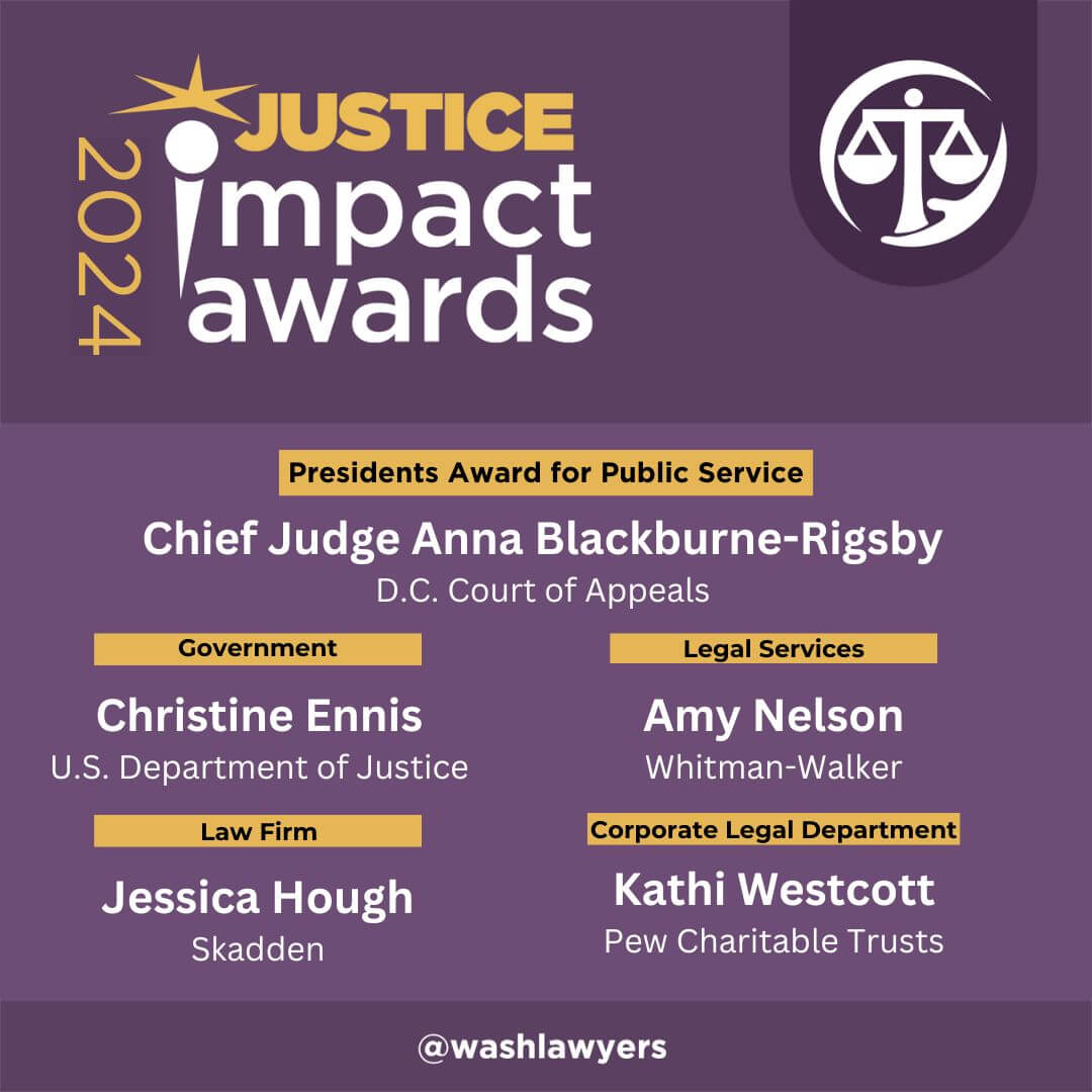 2024 Justice Impact Awards graphic