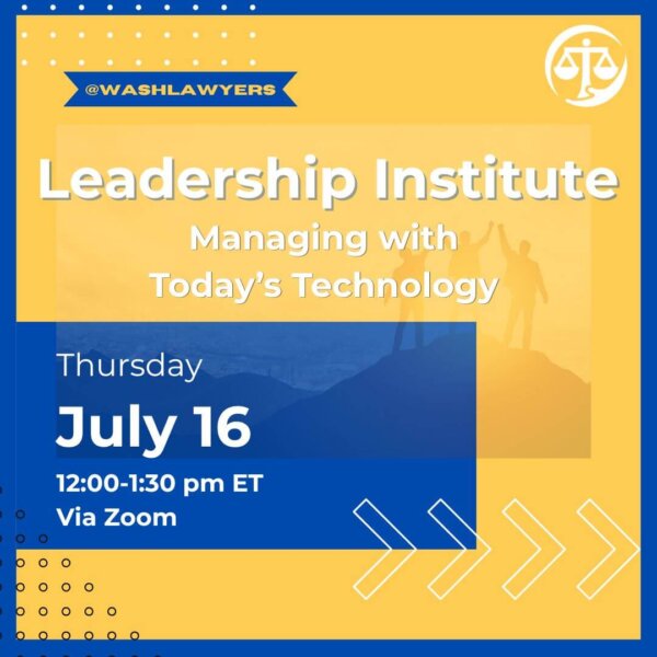 Graphic: yellow background with white text stating the name of the session and the day and time
